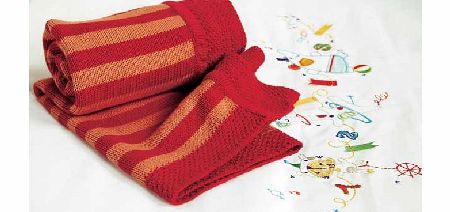 Clair de Lune Stripe Cotton Knitted Blanket