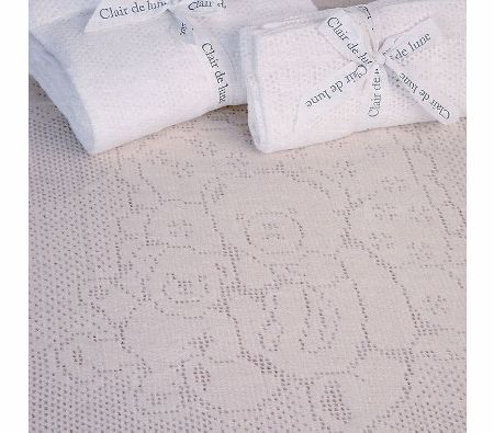Clair De Lune Teddy Pram Blanket Cream