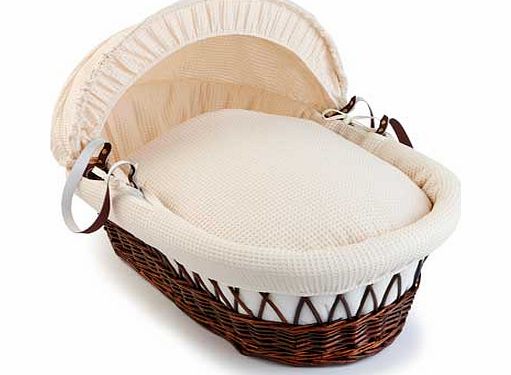 Waffle Dark Wicker Basket - Cream