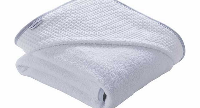 Clair de Lune Waffle Hooded Towel - White