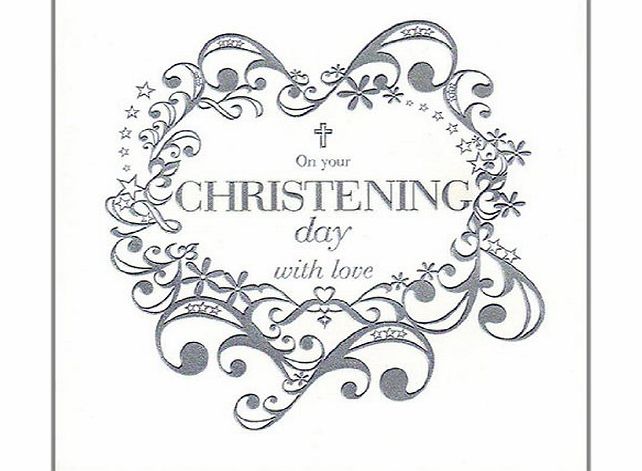 Claire Giles In The Sunshine Silver Swirls Christening Card