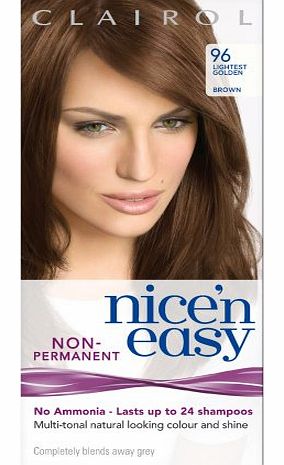 Clairol Nicen Easy By Lasting Colour Non Permanent Hair Colour - 96 Lightest Golden Brown