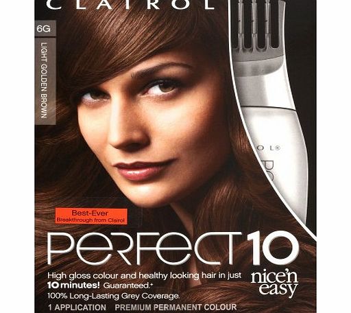 Clairol Nicen Easy Perfect 10 Permanent Hair Colour - Light Golden Brown 6G