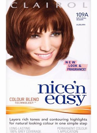 Clairol Nicen Easy Permanent Hair Colour - 109A Natural Warm Auburn