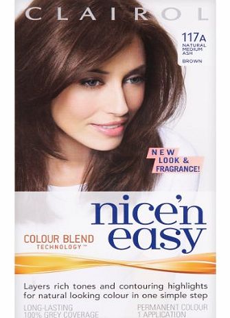 Clairol Nicen Easy Permanent Hair Colour - 117A Natural Medium Ash Brown