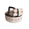 Clandestine Industries Belt - Silver Heart (White)