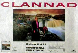CLANNAD Sirius Tour - Germany 15th April 1988 Music Poster