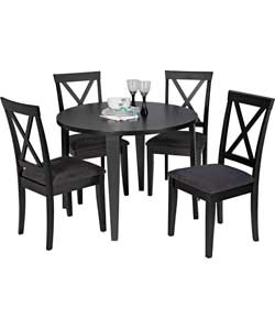 Round Dining Table & 4 Cross Back