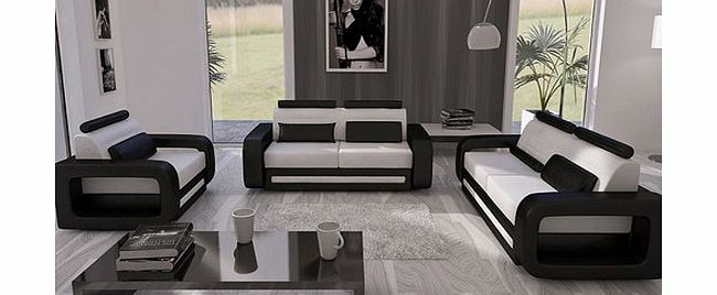 Clarenzio Burado Italian Designer Leather 3 Piece Sofa Suite