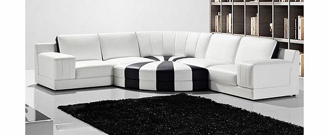 Clarenzio Spiral Designer Corner Sofa With Ottoman