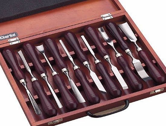 Clarke International Clarke Wood Carving Chisel Set 12 Piece CHT400