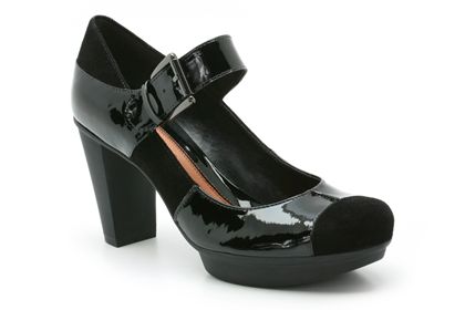 Clarks Banana Boat Black Patent Combi