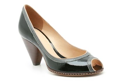 Clarks Band Peep Black Patent