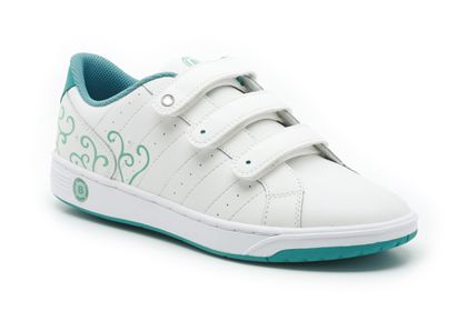 Clarks BL Edgy Girl White/Aqua Leather
