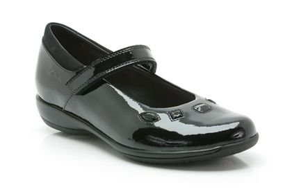 Clarks Blingdaisy Jnr Black Patent