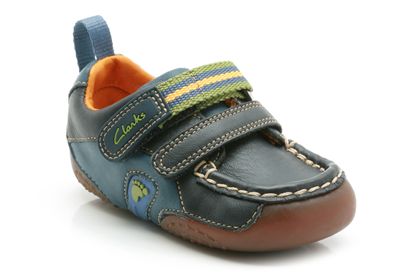 Clarks Bumper Car Navy Leather