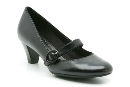 Clarks Clock Watch W Black Leather