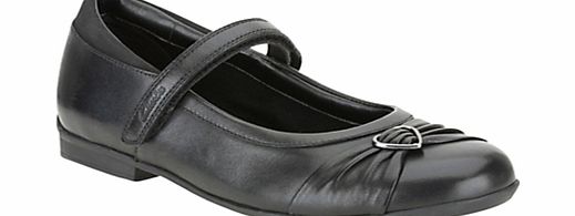 Clarks Dolly Heart Leather Shoes, Black