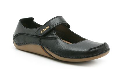 Clarks Fab School Jnr Black Leather