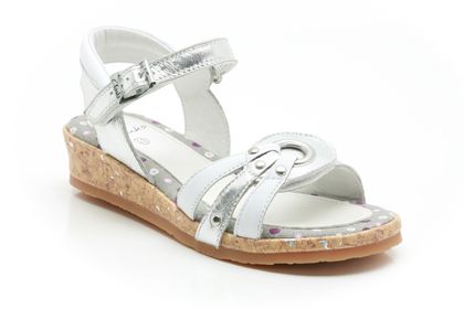 Clarks Glitzytoes Inf White/Silver Leather