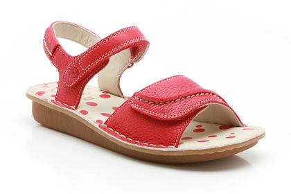 Clarks Home Girl Jnr Red Leather