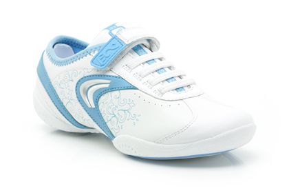 Jnr Activeyoga White/Blue Leather
