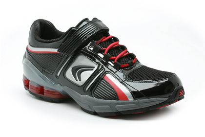 Clarks Jnr Bankshot Black/Red Leather