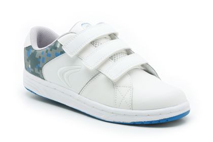 Clarks Jnr Hang Time White/Blue Leather