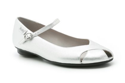 Clarks No Show BL Silver Leather
