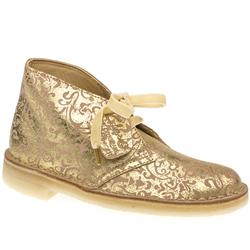 Clarks Originals Female Desert Boot Leather Upper Alternative in Gold