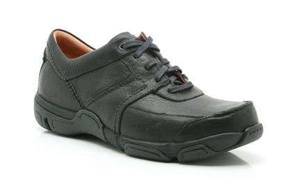 Clarks Ranch Drive Black Leather