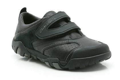 Run Around Jnr Black Leather