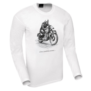 classic Bike long sleeved T-shirt white Goldstar
