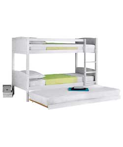 Bunk Bed with Sprung Mattress - White Pine