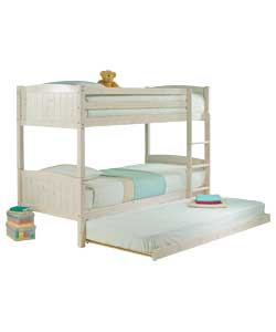 Classic Bunk Bed with Trundle - White Pine