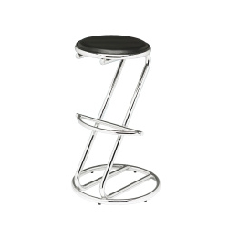Classic Chrome Bar Stool Black 2pk