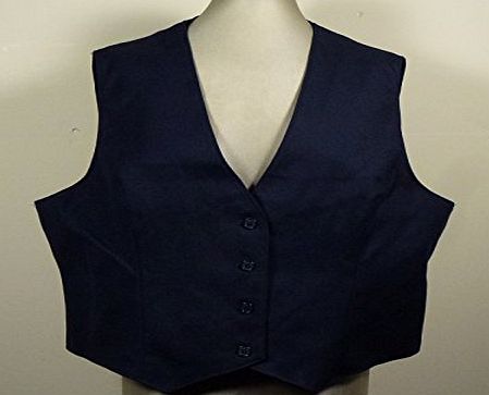Classic Home Store Alexandra Ladies Smart Formal Navy Blue Button Up Waistcoat (UK 14)