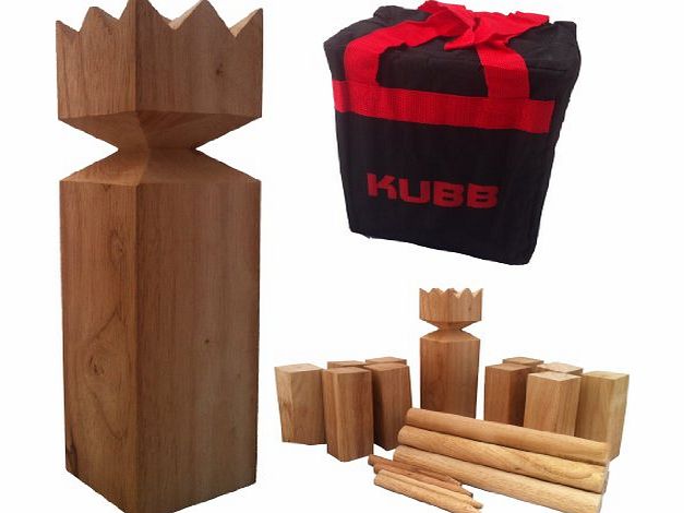 Viking Kubb Garden Game Hardwood in Canvas Bag