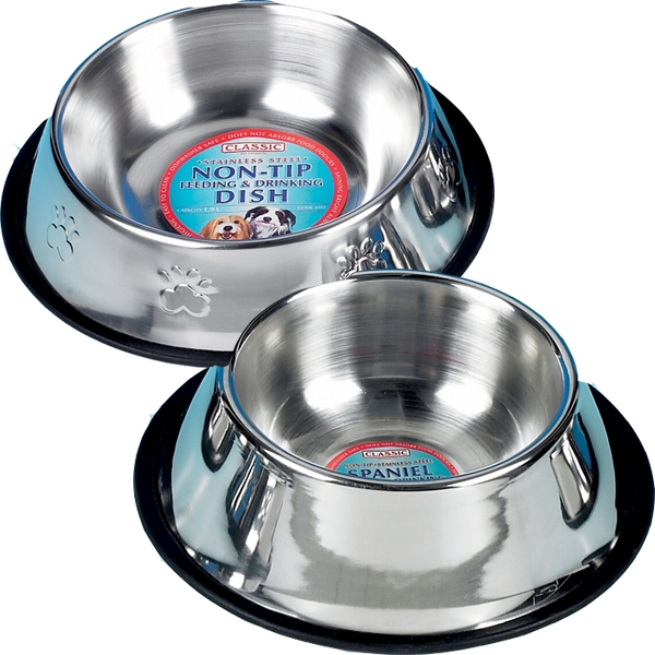 Classic Non-Tip Stainless Steel Dish 9.75`