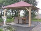 Classic Open Pergola: 4.3 x 4.3m - With Green Roof Tiles