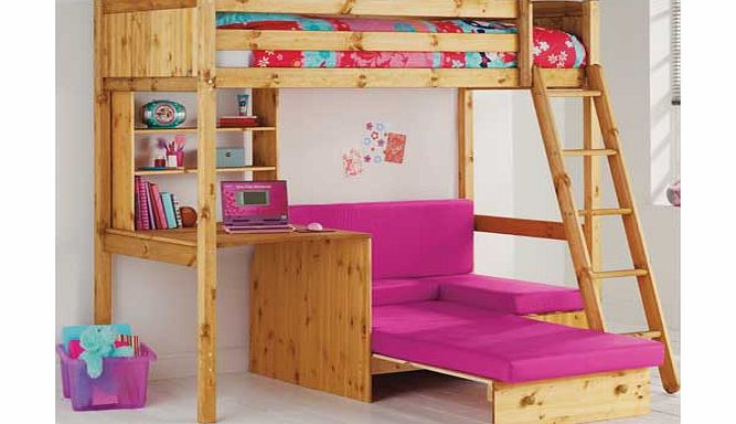 Classic Pine High Sleeper with Bibby Mattress -