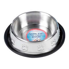 Stainless Steel Paw Print Embossed Bowl for Dogs 20cm (8in) by Classic
