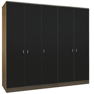 Clearance Mono Black 5 Door Wardrobe