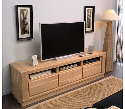 Clearance Stock Clearance - Oran Oak 3 Drawer TV Unit