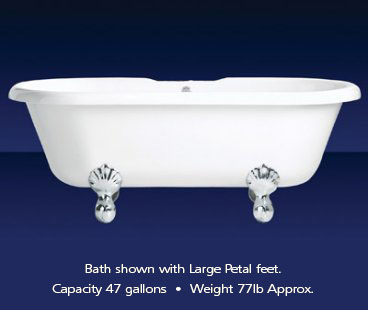 Clearwater Edwardian Double Ended Roll Top Bath
