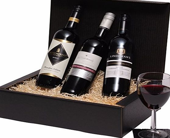 Clearwater Hampers Wine Hamper - Australian 3 Bottle Red Wine Selection - Trio Of Red Wine Gift