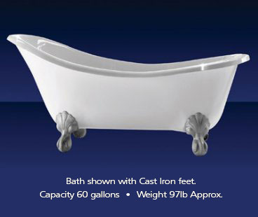 Slipper 1750mm Roll Top Bath