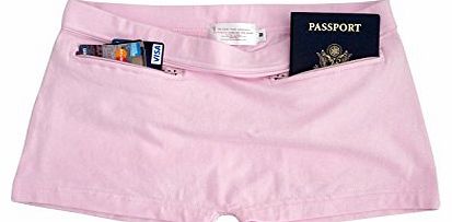 Clever Travel Companion Womens underwear with pockets (Medium, Pink)