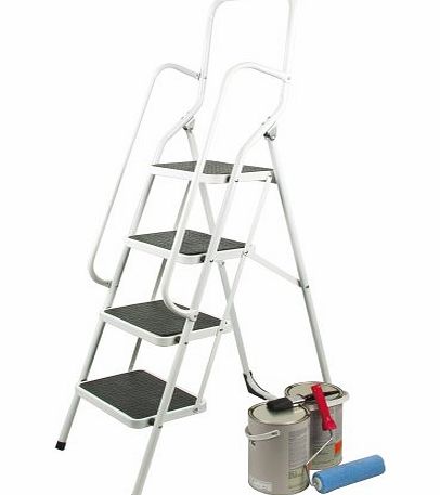 Clifford James 4 Step Safety Ladder with Side Safety Rails Tackles all Jobs Around Your Home Safely and Easily.