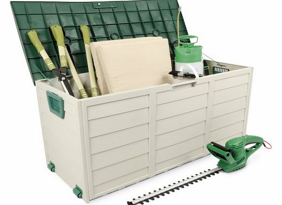 Clifford James Weatherproof Lockable Green Outdoor Garden Storage / Cushion Box / Chest / Shed.